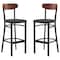 Flash Furniture Black Vinyl Barstool with Walnut Wood Back, PK 2 2-XU-DG6V6BV-WAL-GG - alternate 6